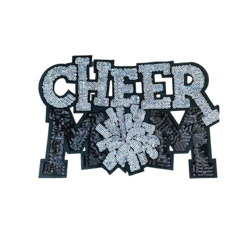 CHEER MOM Sequin Iron On Patch